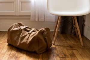 A packed hospital go bag ready for expecting parents.