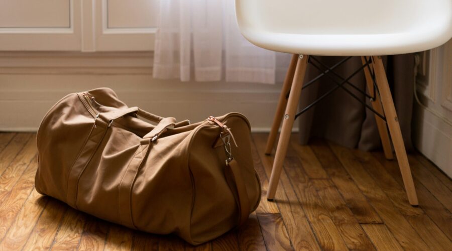 A packed hospital go bag ready for expecting parents.